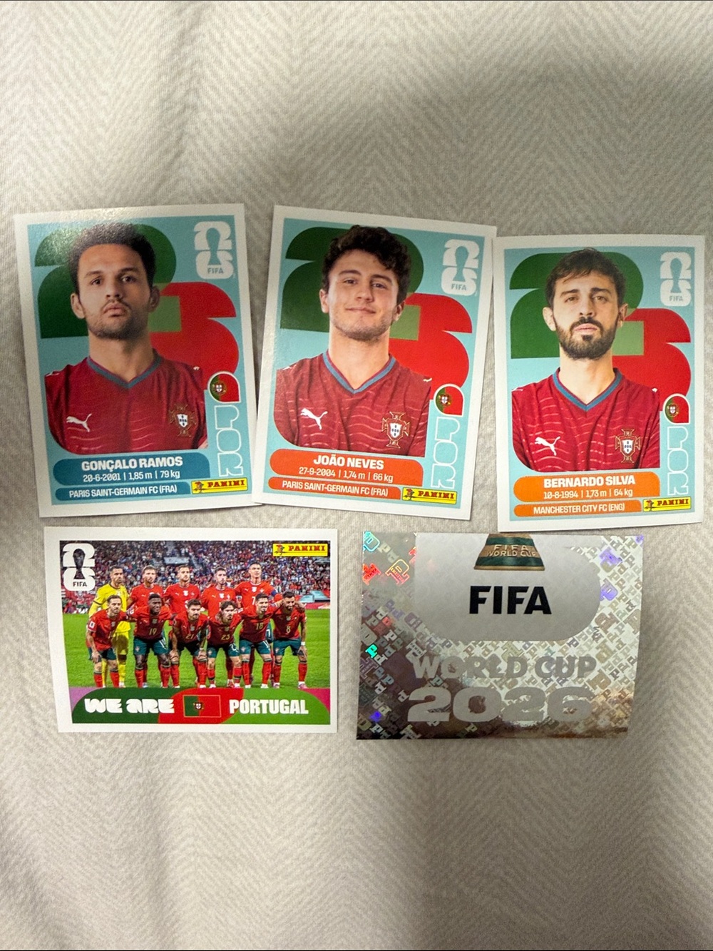 Panini FIFA World Cup 2026 Portugal Team Sticker POR 13 & Holo Logo FWC & Player